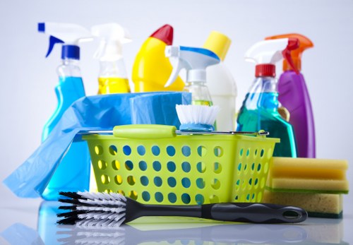 Commercial cleaning team working in a Brixton business premises