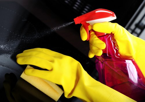 Local team cleaning a hard floor near Brixton shopping and business areas